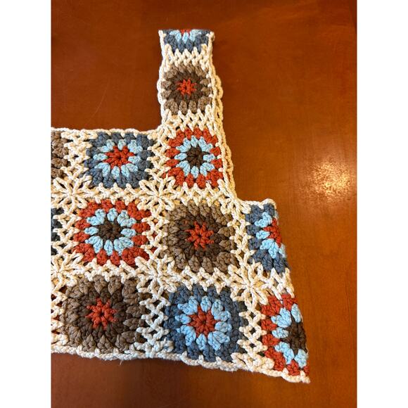 Boho Crochet Granny Square Crop Top RSQ XS Handmade Style Festival Summer - Picture 9 of 9